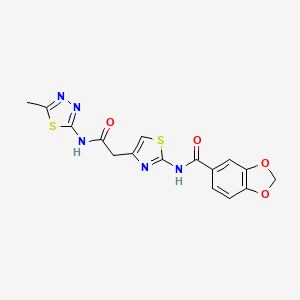 N-(4-(2-((5-methyl-1,3,4-thiadiazol-2-yl)amino)-2-oxoethyl)thiazol-2-yl)benzo[d][1,3]dioxole-5-carboxamide