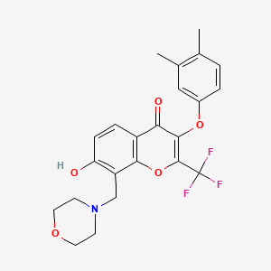 3-(3,4-Dimethylphenoxy)-7-hydroxy-8-(morpholin-4-ylmethyl)-2-(trifluoromethyl)chromen-4-one