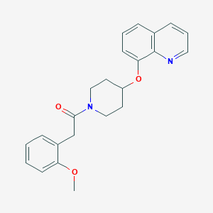 molecular formula C23H24N2O3 B2651081 2-(2-methoxyphenyl)-1-[4-(quinolin-8-yloxy)piperidin-1-yl]ethan-1-one CAS No. 1904321-32-9
