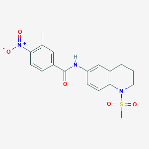 molecular formula C18H19N3O5S B2651082 N-(1-methanesulfonyl-1,2,3,4-tetrahydroquinolin-6-yl)-3-methyl-4-nitrobenzamide CAS No. 941882-63-9