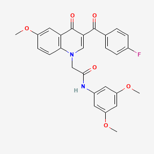 molecular formula C27H23FN2O6 B2651091 N-(3,5-dimethoxyphenyl)-2-[3-(4-fluorobenzoyl)-6-methoxy-4-oxo-1,4-dihydroquinolin-1-yl]acetamide CAS No. 866342-89-4