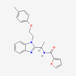 molecular formula C23H23N3O3 B2651121 N-(1-{1-[2-(4-methylphenoxy)ethyl]-1H-1,3-benzodiazol-2-yl}ethyl)furan-2-carboxamide CAS No. 920118-50-9
