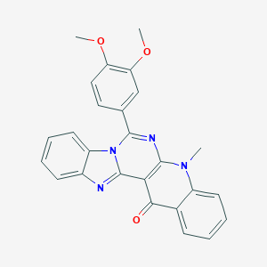 molecular formula C26H20N4O3 B265117 11-(3,4-dimethoxyphenyl)-14-methyl-3,10,12,14-tetrazapentacyclo[11.8.0.02,10.04,9.015,20]henicosa-1(13),2,4,6,8,11,15,17,19-nonaen-21-one 
