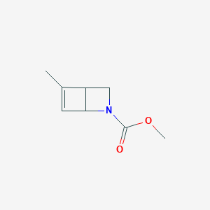 molecular formula C8H11NO2 B026512 Methyl 5-methyl-2-azabicyclo[2.2.0]hex-5-ene-2-carboxylate CAS No. 104704-59-8