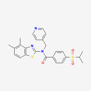 molecular formula C25H25N3O3S2 B2651226 N-(4,5-dimethylbenzo[d]thiazol-2-yl)-4-(isopropylsulfonyl)-N-(pyridin-4-ylmethyl)benzamide CAS No. 923203-00-3