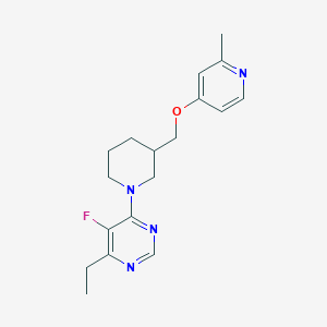 B2651232 4-Ethyl-5-fluoro-6-[3-[(2-methylpyridin-4-yl)oxymethyl]piperidin-1-yl]pyrimidine CAS No. 2379988-53-9