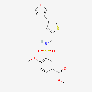 molecular formula C18H17NO6S2 B2651241 Methyl 3-({[4-(furan-3-yl)thiophen-2-yl]methyl}sulfamoyl)-4-methoxybenzoate CAS No. 2380067-55-8