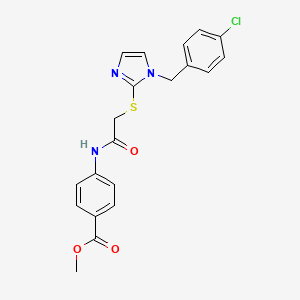 B2651368 Methyl 4-[[2-[1-[(4-chlorophenyl)methyl]imidazol-2-yl]sulfanylacetyl]amino]benzoate CAS No. 893378-78-4