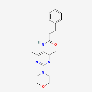 molecular formula C19H24N4O2 B2651374 N-(4,6-dimethyl-2-morpholinopyrimidin-5-yl)-3-phenylpropanamide CAS No. 1797650-83-9