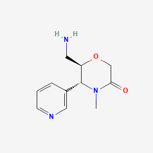 molecular formula C11H15N3O2 B2651391 rac-(5R,6R)-6-(aminomethyl)-4-methyl-5-(pyridin-3-yl)morpholin-3-one CAS No. 2059915-05-6