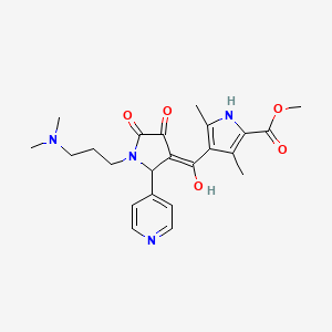 molecular formula C23H28N4O5 B2651419 methyl 4-{1-[3-(dimethylamino)propyl]-4-hydroxy-5-oxo-2-(pyridin-4-yl)-2,5-dihydro-1H-pyrrole-3-carbonyl}-3,5-dimethyl-1H-pyrrole-2-carboxylate CAS No. 843617-12-9