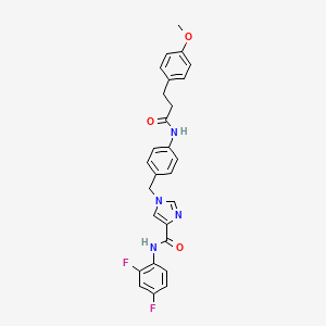 molecular formula C27H24F2N4O3 B2651424 N-(2,4-difluorophenyl)-1-({4-[3-(4-methoxyphenyl)propanamido]phenyl}methyl)-1H-imidazole-4-carboxamide CAS No. 1251560-66-3