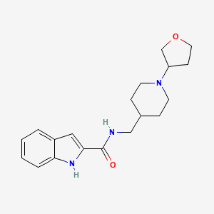 molecular formula C19H25N3O2 B2651439 N-{[1-(oxolan-3-yl)piperidin-4-yl]methyl}-1H-indole-2-carboxamide CAS No. 2034305-34-3