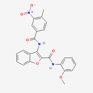 molecular formula C24H19N3O6 B2651454 N-(2-methoxyphenyl)-3-(4-methyl-3-nitrobenzamido)benzofuran-2-carboxamide CAS No. 887891-83-0