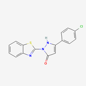 molecular formula C16H10ClN3OS B2651471 1-(1,3-benzothiazol-2-yl)-3-(4-chlorophenyl)-1H-pyrazol-5-ol CAS No. 378203-46-4