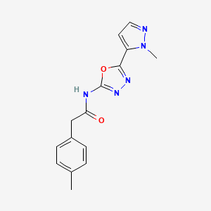 molecular formula C15H15N5O2 B2651493 N-(5-(1-methyl-1H-pyrazol-5-yl)-1,3,4-oxadiazol-2-yl)-2-(p-tolyl)acetamide CAS No. 1170962-48-7