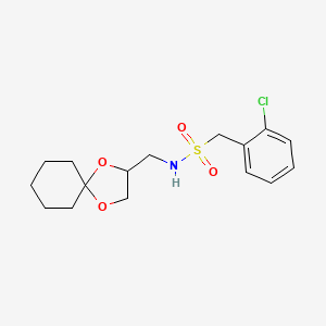 molecular formula C16H22ClNO4S B2651518 N-(1,4-dioxaspiro[4.5]decan-2-ylmethyl)-1-(2-chlorophenyl)methanesulfonamide CAS No. 1211402-59-3