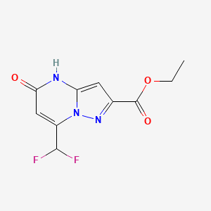 molecular formula C10H9F2N3O3 B2651544 Ethyl 7-(difluoromethyl)-5-oxo-4,5-dihydropyrazolo[1,5-a]pyrimidine-2-carboxylate CAS No. 938001-08-2
