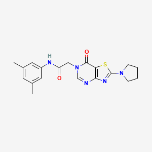 molecular formula C19H21N5O2S B2651573 N-(3,5-dimethylphenyl)-2-[7-oxo-2-(pyrrolidin-1-yl)-6H,7H-[1,3]thiazolo[4,5-d]pyrimidin-6-yl]acetamide CAS No. 1223778-85-5
