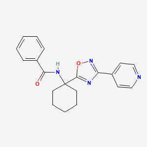 molecular formula C20H20N4O2 B2651590 N-{1-[3-(pyridin-4-yl)-1,2,4-oxadiazol-5-yl]cyclohexyl}benzamide CAS No. 1340825-00-4
