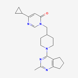 B2651592 6-cyclopropyl-3-[(1-{2-methyl-5H,6H,7H-cyclopenta[d]pyrimidin-4-yl}piperidin-4-yl)methyl]-3,4-dihydropyrimidin-4-one CAS No. 2175978-82-0