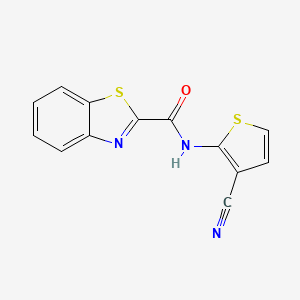molecular formula C13H7N3OS2 B2651599 N-(3-cyanothiophen-2-yl)-1,3-benzothiazole-2-carboxamide CAS No. 941937-87-7