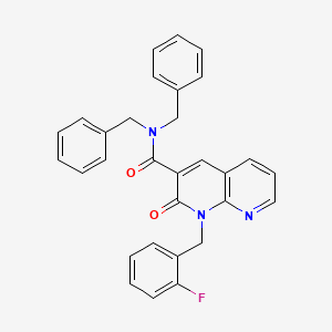 molecular formula C30H24FN3O2 B2651637 N,N-dibenzyl-1-(2-fluorobenzyl)-2-oxo-1,2-dihydro-1,8-naphthyridine-3-carboxamide CAS No. 923173-15-3