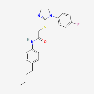 molecular formula C21H22FN3OS B2651638 N-(4-butylphenyl)-2-((1-(4-fluorophenyl)-1H-imidazol-2-yl)thio)acetamide CAS No. 688336-90-5