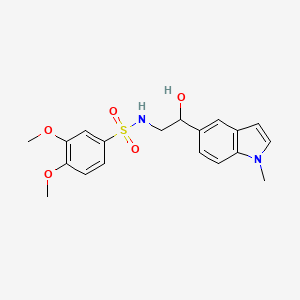 molecular formula C19H22N2O5S B2651642 N-(2-hydroxy-2-(1-methyl-1H-indol-5-yl)ethyl)-3,4-dimethoxybenzenesulfonamide CAS No. 2034256-21-6