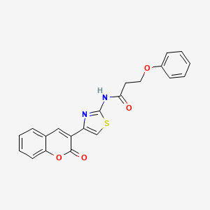 molecular formula C21H16N2O4S B2651648 N-(4-(2-oxo-2H-chromen-3-yl)thiazol-2-yl)-3-phenoxypropanamide CAS No. 477547-32-3