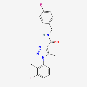 molecular formula C18H16F2N4O B2651653 N-(4-fluorobenzyl)-1-(3-fluoro-2-methylphenyl)-5-methyl-1H-1,2,3-triazole-4-carboxamide CAS No. 1326919-09-8