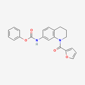 molecular formula C21H18N2O4 B2651654 phenyl N-[1-(furan-2-carbonyl)-1,2,3,4-tetrahydroquinolin-7-yl]carbamate CAS No. 941944-95-2