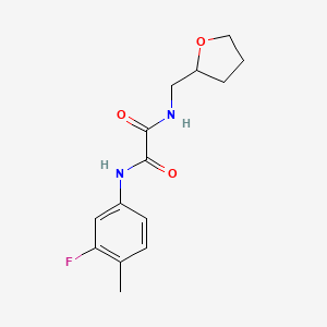 molecular formula C14H17FN2O3 B2651696 N1-(3-fluoro-4-methylphenyl)-N2-((tetrahydrofuran-2-yl)methyl)oxalamide CAS No. 900001-30-1