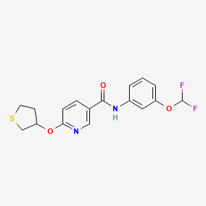 molecular formula C17H16F2N2O3S B2651730 N-[3-(difluoromethoxy)phenyl]-6-(thiolan-3-yloxy)pyridine-3-carboxamide CAS No. 2034495-02-6