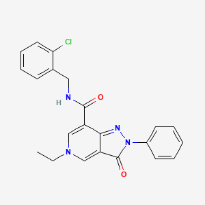 molecular formula C22H19ClN4O2 B2651751 N-[(2-chlorophenyl)methyl]-5-ethyl-3-oxo-2-phenyl-2H,3H,5H-pyrazolo[4,3-c]pyridine-7-carboxamide CAS No. 923146-02-5