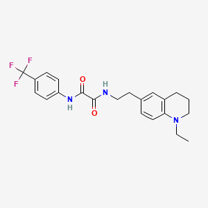 molecular formula C22H24F3N3O2 B2651757 N-[2-(1-ethyl-1,2,3,4-tetrahydroquinolin-6-yl)ethyl]-N'-[4-(trifluoromethyl)phenyl]ethanediamide CAS No. 955531-30-3