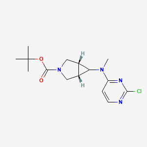 molecular formula C15H21ClN4O2 B2651782 Tert-butyl (1R,5S)-6-[(2-chloropyrimidin-4-yl)-methylamino]-3-azabicyclo[3.1.0]hexane-3-carboxylate CAS No. 2378490-48-1