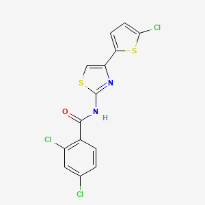molecular formula C14H7Cl3N2OS2 B2651797 2,4-dichloro-N-[4-(5-chlorothiophen-2-yl)-1,3-thiazol-2-yl]benzamide CAS No. 325986-66-1