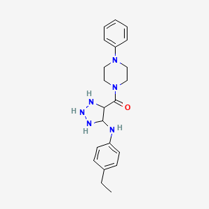 molecular formula C21H24N6O B2651798 N-(4-ethylphenyl)-4-(4-phenylpiperazine-1-carbonyl)-1H-1,2,3-triazol-5-amine CAS No. 1291854-63-1