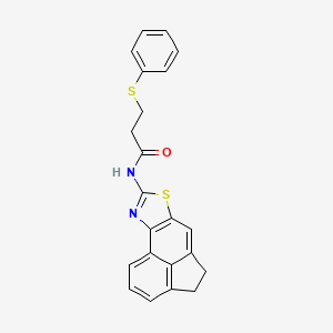 molecular formula C22H18N2OS2 B2651804 N-(4,5-dihydroacenaphtho[5,4-d]thiazol-8-yl)-3-(phenylthio)propanamide CAS No. 477326-05-9