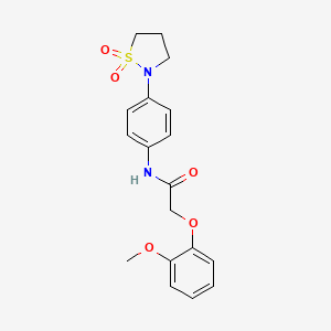 molecular formula C18H20N2O5S B2651806 N-(4-(1,1-dioxidoisothiazolidin-2-yl)phenyl)-2-(2-methoxyphenoxy)acetamide CAS No. 951551-22-7