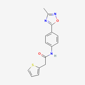 molecular formula C15H13N3O2S B2651808 N-(4-(3-methyl-1,2,4-oxadiazol-5-yl)phenyl)-2-(thiophen-2-yl)acetamide CAS No. 1226435-23-9