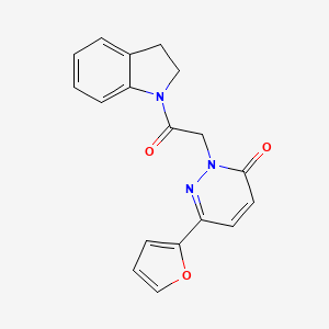 molecular formula C18H15N3O3 B2651837 2-[2-(2,3-dihydro-1H-indol-1-yl)-2-oxoethyl]-6-(furan-2-yl)-2,3-dihydropyridazin-3-one CAS No. 899752-40-0