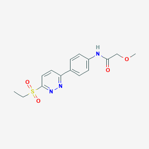 molecular formula C15H17N3O4S B2651866 N-(4-(6-(ethylsulfonyl)pyridazin-3-yl)phenyl)-2-methoxyacetamide CAS No. 921544-77-6