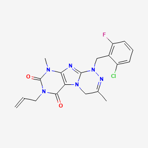 1-[(2-chloro-6-fluorophenyl)methyl]-3,9-dimethyl-7-prop-2-enyl-4H-purino[8,7-c][1,2,4]triazine-6,8-dione