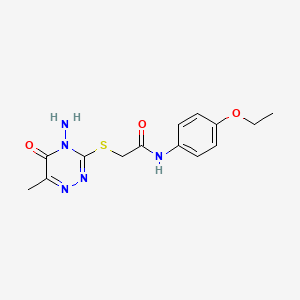 2-[(4-amino-6-methyl-5-oxo-4,5-dihydro-1,2,4-triazin-3-yl)sulfanyl]-N-(4-ethoxyphenyl)acetamide