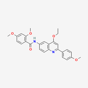 molecular formula C27H26N2O5 B2651887 N-[4-ethoxy-2-(4-methoxyphenyl)quinolin-6-yl]-2,4-dimethoxybenzamide CAS No. 1359396-23-8