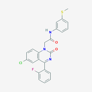 2-(6-chloro-4-(2-fluorophenyl)-2-oxoquinazolin-1(2H)-yl)-N-(3-(methylthio)phenyl)acetamide
