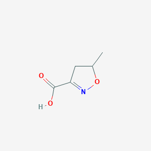 molecular formula C5H7NO3 B2651891 5-Methyl-4,5-dihydro-isoxazole-3-carboxylic acid CAS No. 4486-00-4