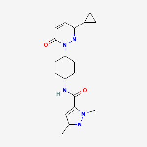 molecular formula C19H25N5O2 B2651956 N-[4-(3-cyclopropyl-6-oxo-1,6-dihydropyridazin-1-yl)cyclohexyl]-1,3-dimethyl-1H-pyrazole-5-carboxamide CAS No. 2201955-82-8